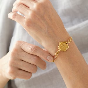 Bracelet Arden en or avec médaillon en vermeil