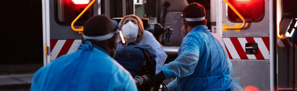 First responders at a medical emergency scene