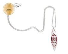 [I2309] Designer Collection - Mathew Nuqingaq - Qayaq Necklace Red