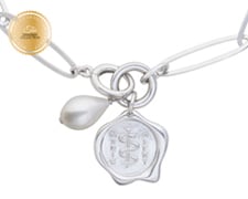 [I2315] Designer Collection - Corrine Anestopoulos - Arden Lariat Rhodium Plate with Sterling Silver Medallion