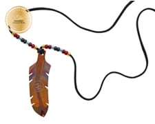 [I2320] Designer Collection - Wesley Havill Indigenous Art - Miskwaabik Miigwan Necklace Black Lace