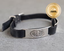 [I2324] Designer Collection - Claude Abittan - Leather Wristband - Petite