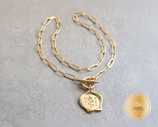 [I2332] Designer Collection – Corrine Anestopoulos – Fine Chain Necklace in 14K Gold Plated