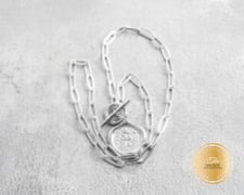 [I2333] Designer Collection – Corrine Anestopoulos – Fine Chain Necklace in Rhodium Plated