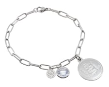 [I755] The Stainless Steel Collection - Crystal Charmer - Silver