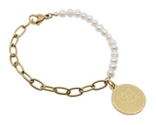 [I777] The Bead Collection - Chained to Pearls Gold Tone