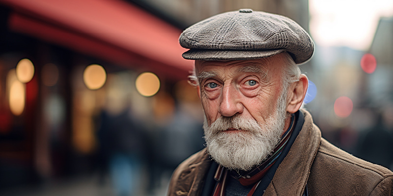 Disoriented elderly man