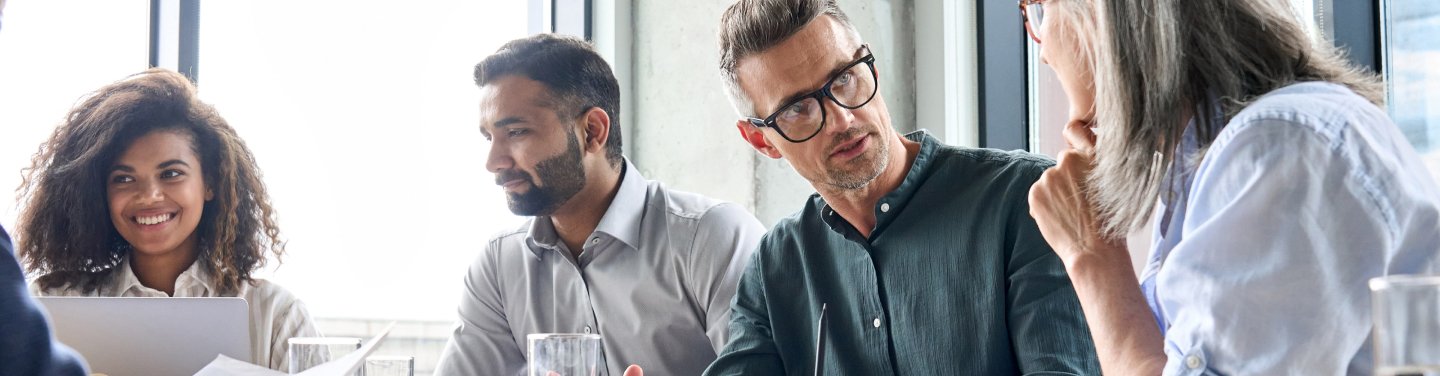 Diverse group of people in a meeting