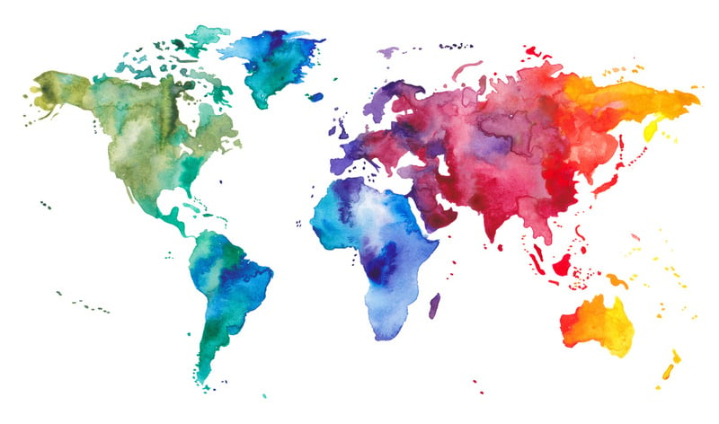 World Map Watercolour 