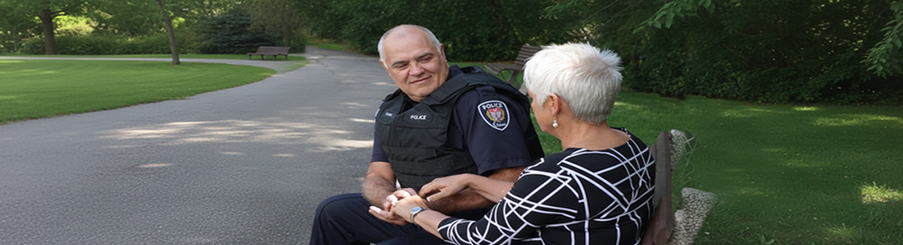 first responder and an elderly lady