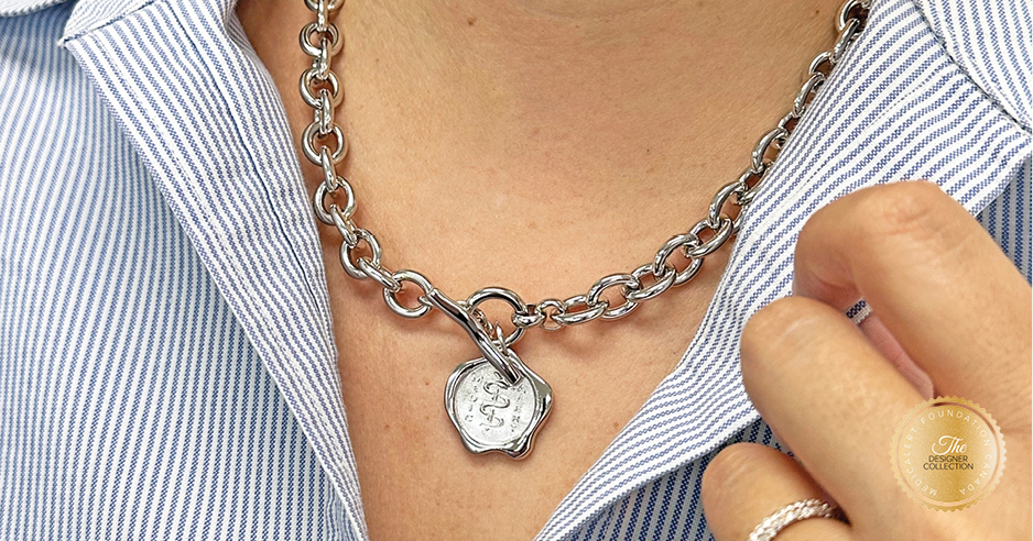 [I2335] Designer Collection – Corrine Anestopoulos – Ava Necklace in Rhodium Plated