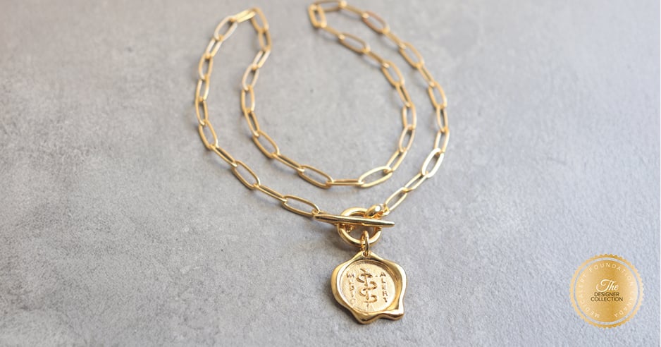 [I2332] Designer Collection – Corrine Anestopoulos – Fine Chain Necklace in 14K Gold Plated