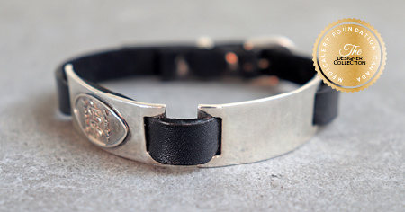[I2325] Designer Collection - Claude Abittan - Leather Wristband - Grande