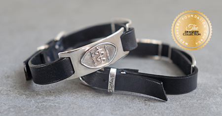 [I2325] Designer Collection - Claude Abittan - Leather Wristband - Grande