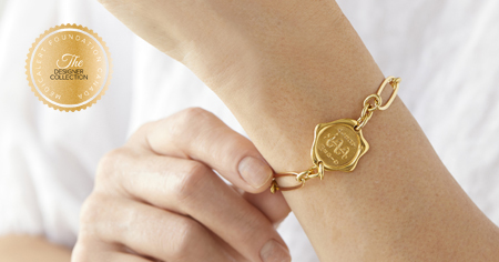 [I2318] Designer Collection - Corrine Anestopoulos - Arden Bracelet Gold with Gold Vermeil Medallion