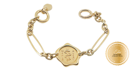 [I2318] Designer Collection - Corrine Anestopoulos - Arden Bracelet Gold with Gold Vermeil Medallion