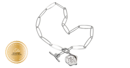 [I2317] Designer Collection - Corrine Anestopoulos - Arden Collar Rhodium Plate with Sterling Silver Medallion