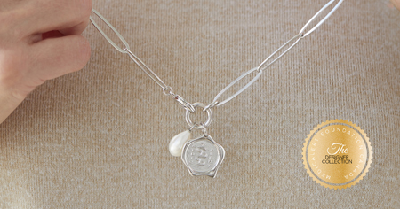 [I2315] Designer Collection - Corrine Anestopoulos - Arden Lariat Rhodium Plate with Sterling Silver Medallion