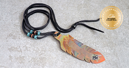 [I2323] Designer Collection - Wesley Havill Indigenous Art - Miskwaabik Miigwan – Feather with Eagle