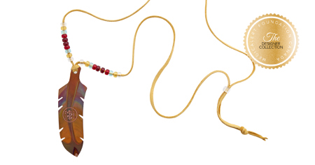 [I2321] Designer Collection - Wesley Havill Indigenous Art - Miskwaabik Miigwan Necklace Gold Lace