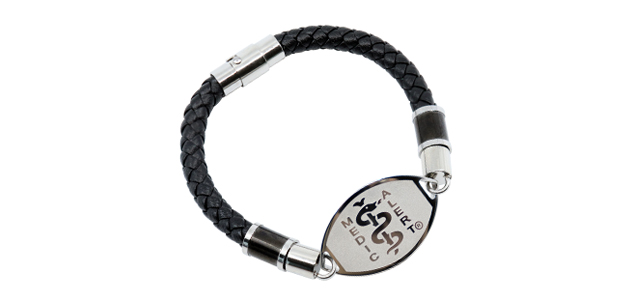 Medical Alert ID Tag Black Braided Rope Bracelet Personalized Free  Engraving