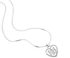 [I4518] The Sterling Collection - My Heart Box Chain Pendant