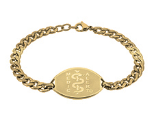 [I362-7.75] The Stainless Steel Collection - Classic Curb - Gold Tone