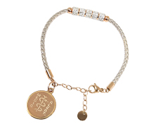 [I726-1] The Leather Collection - Dusty Rose With Crystal Charm