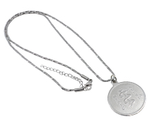 [I767-1] The Stainless Steel Collection - Victoria Pendant With Twisted Chain