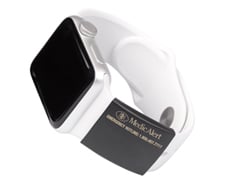 [A030-M] Engraved MedicAlert ID for Smartwatch Bands, Size Small in Matte Black 