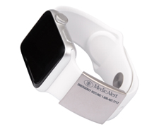 MedicAlert ID Band for Smartwatch, Size Small in Silver 