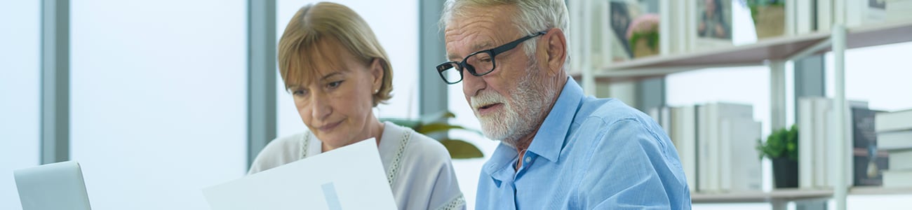 senior couple at the computer